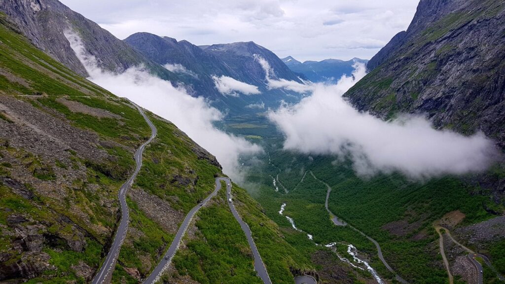 Driving Trollstigen scenic mountain road