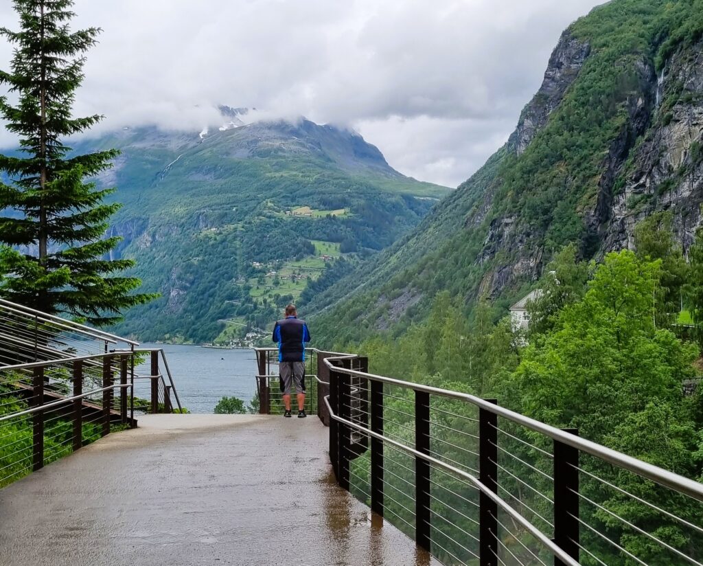 Waterfall Walk in Geiranger with view of the Geirangerfjord