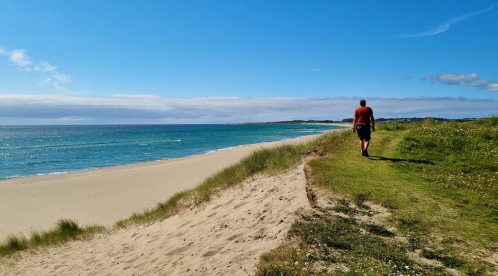 Brusanden – where the sea meets the sky in an endless sweep of golden sand.