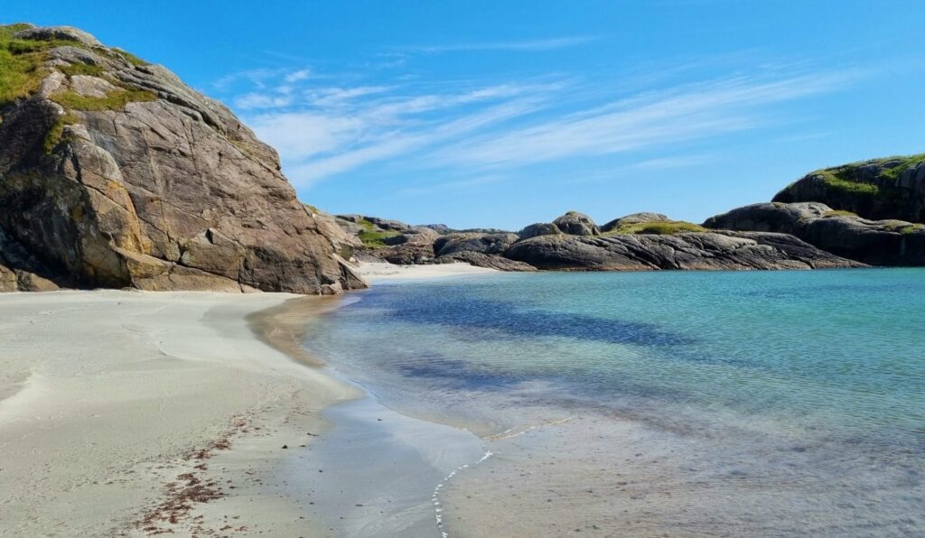 Secluded sandy bay at Ogna, showcasing Norway's hidden beaches at Jæren