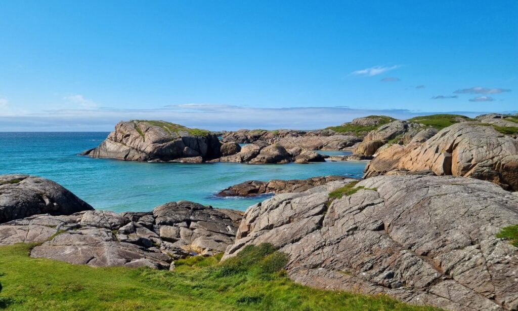 Scenic viewpoint over Ogna coastline and Norway's hidden beaches