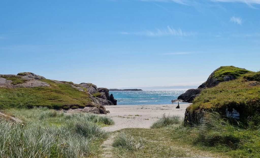 Secluded sandy bay at Ogna, showcasing Norway's hidden beaches at Jæren