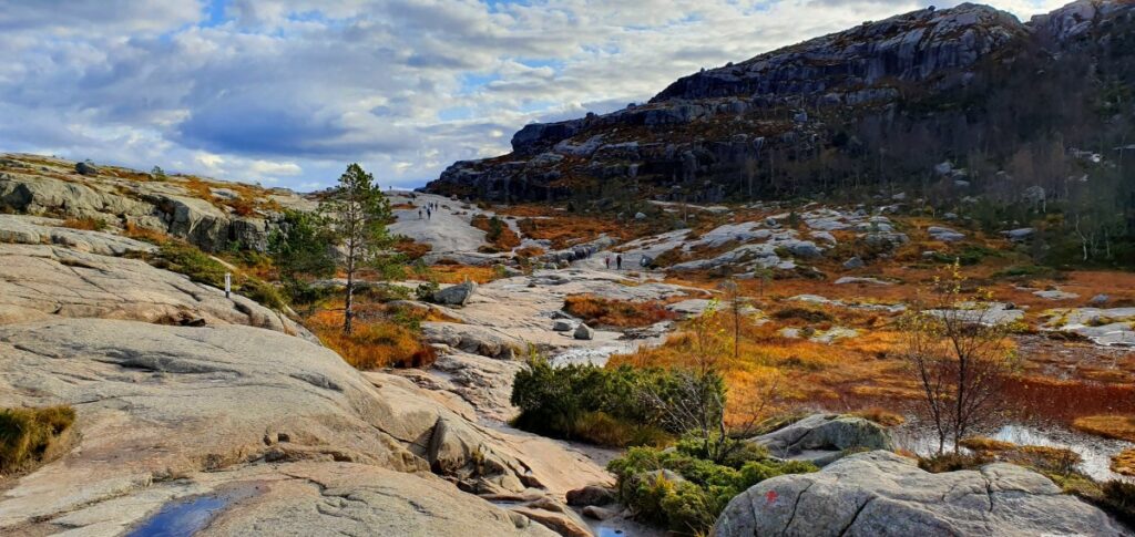 Marked trail leading towards the plateau on the Pulpit Rock Hike