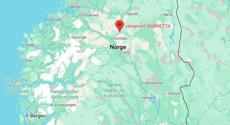 Map of Viewpoint Snøhetta - easy hike Dovrefjell