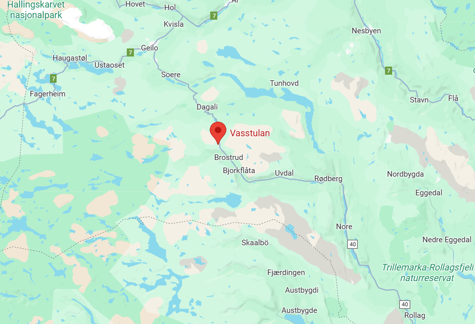 Map of starting point for the hike at Dagali