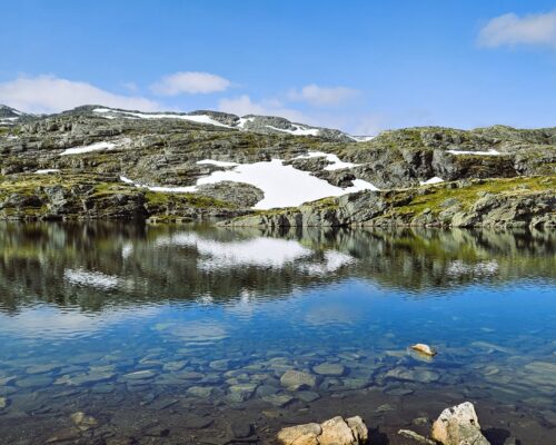 Road Trip Norway - the Aurland Mountain Road - View from the campervan