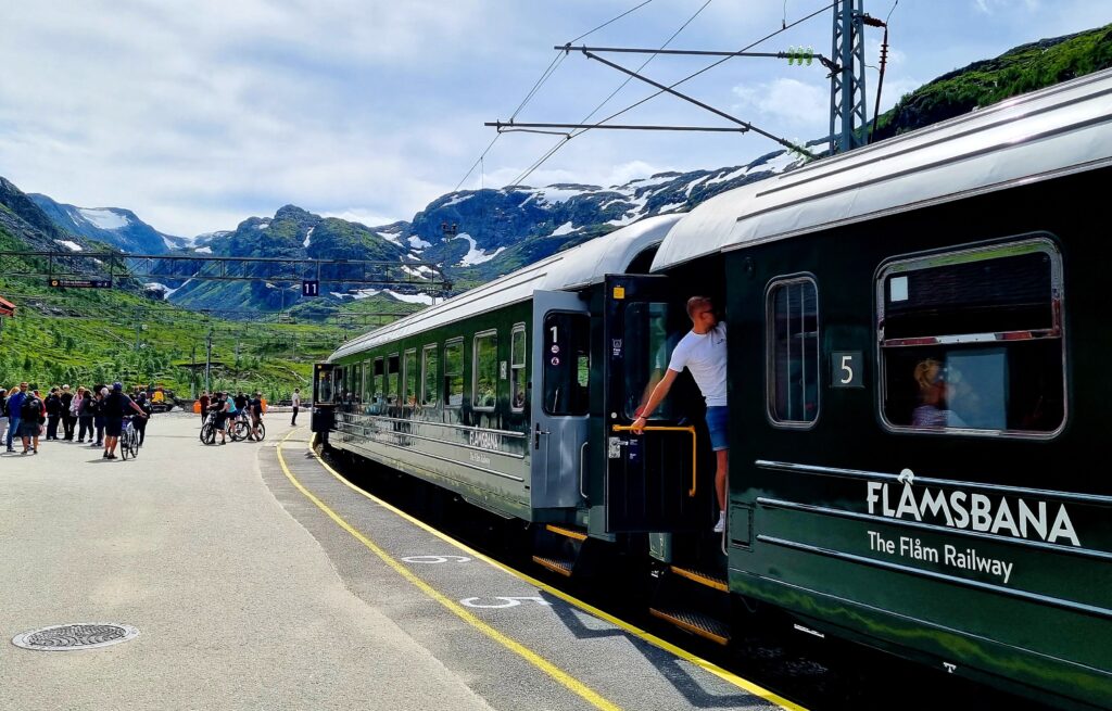 The Flåm Railway - Train at Myrdal Station