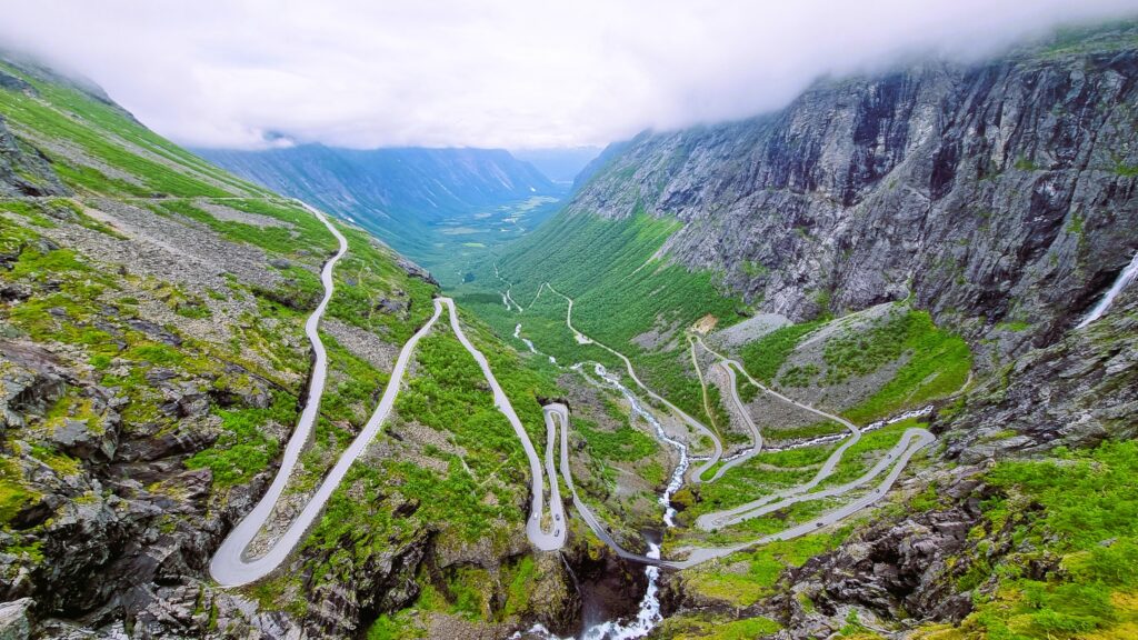 Trollstigen scenic Road in Norway - view from the top